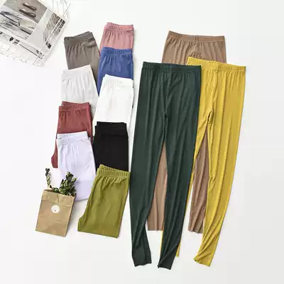 2021 spring and autumn modal elastic threaded inner pants women's thin outer wear nine-point pants high waist thin cigarette tube pants