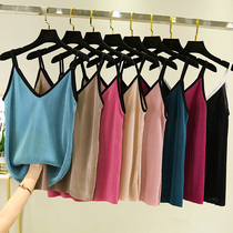 Modal ice silk camisole vest women in summer with bottom V collar size sleeveless outside wear sexy slim top