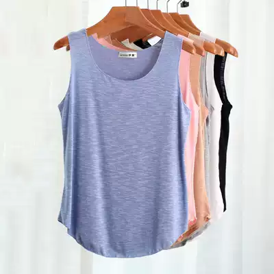 2021 summer new bamboo cotton sling vest women's summer wear loose inner and bottom sleeveless T-shirt women's coat