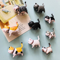 Cartoon 3D three-dimensional cat refrigerator sticker can turn the head cute cat decoration can stand Meow Stone