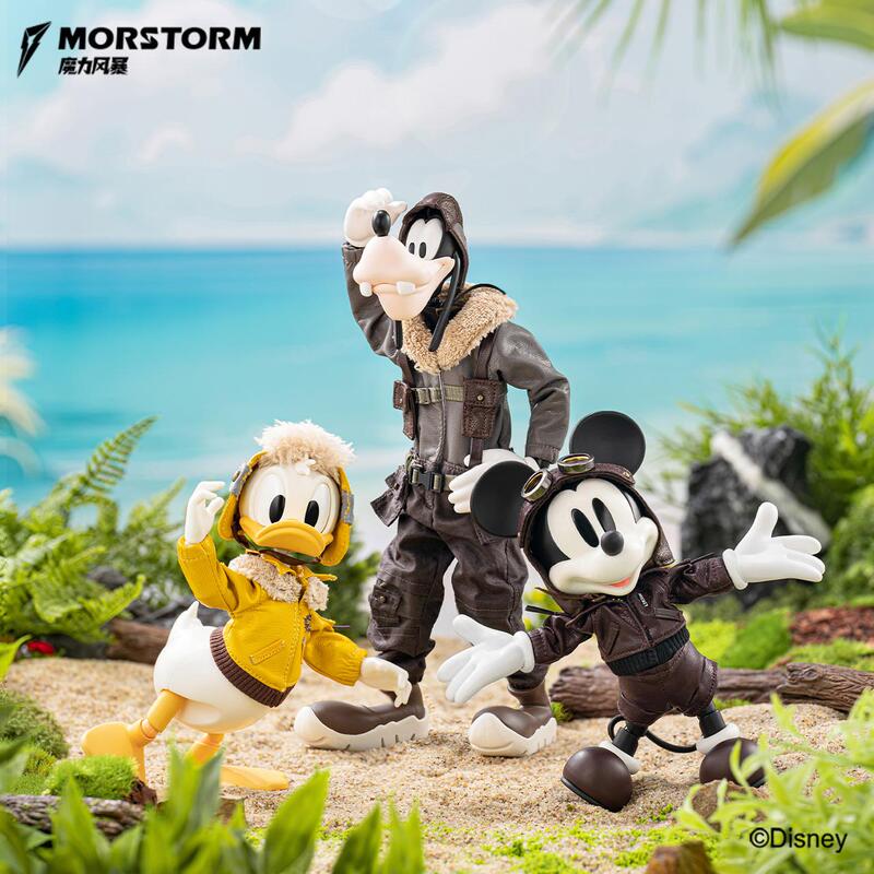 In-Stock Morstorm Disney Mickey Donald Duck Goofy Pilot Dream Team Action Figures New Year Gift