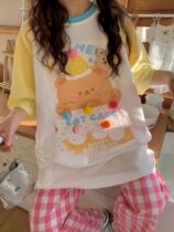 Fat mm short-sleeved T-shirt for women with three-dimensional fur ball stitching design loose and slimming extra large size 2-300 pounds top