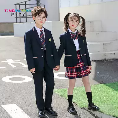 Primary school students uniforms college wind suit British uniforms children class uniform kindergarten yuan fu chun qiu zhuang three-piece suit