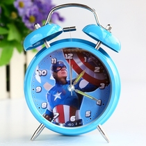  Captain America Iron Man Avengers Bedside Simple Student Alarm Clock Mute Metal bell Boy gift