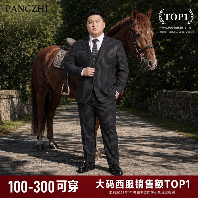 Large Size Suit Set for Men, Business Suit Jacket, Gray Striped High-End Formal Casual Wedding Suit Jacket