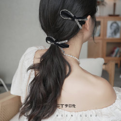 Lanyiyi Pig Man Bangs Clip 2023 New Silver and Black Stitched Diamonds Exquisite Sweet and Cool Style Hair Clip