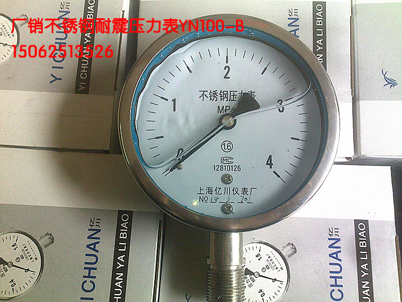 304 stainless steel shock resistant pressure meter YN100-B 0-0 611 62 546101625MPA