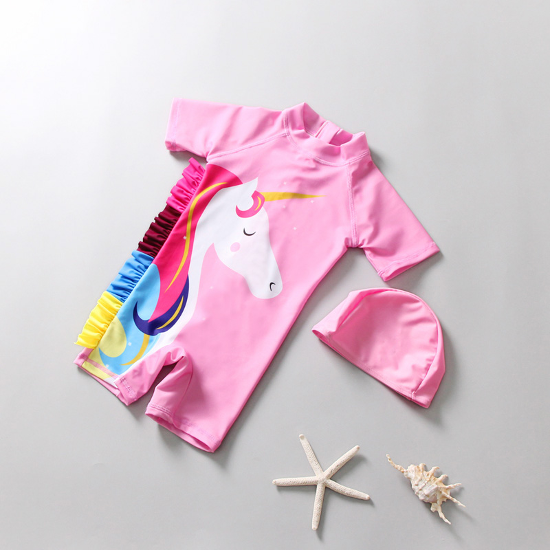 Children's swimsuit woman cute INS unicorn girl baby baby even body sunscreen swimsuit little princess swimsuit