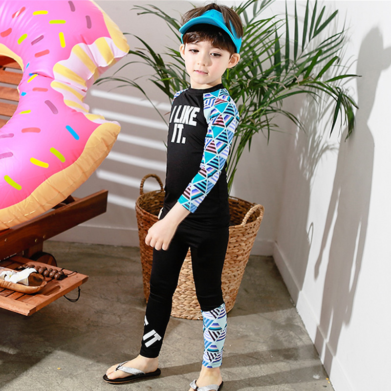 Children's swimsuit boys girls long sleeve split set quick drying sunscreen snorkeling suit surf suit small medium to large children swimsuit
