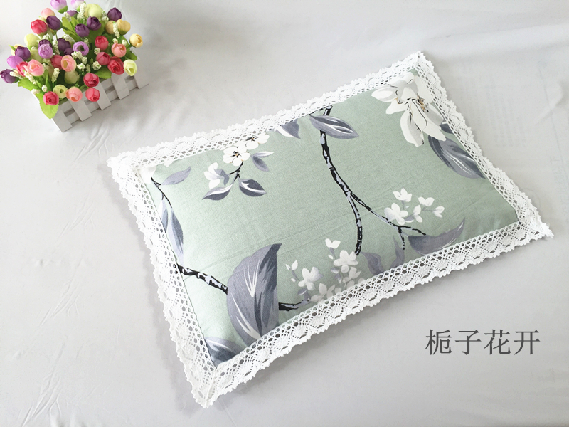 Bông vải thô kiều mạch vỏ gối hoạt hình ren vỏ gối người lớn duy nhất trẻ em dày có thể giặt 35 55 gối tựa cổ