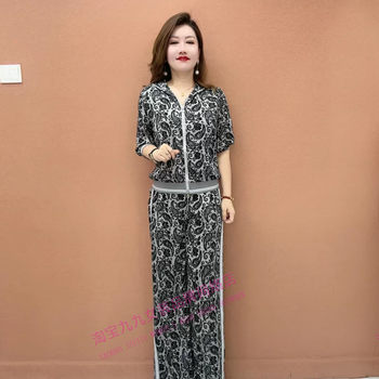 ຊຸດເສື້ອຢືດແຂນສັ້ນແບບກະທັນຫັນສຳລັບຜູ້ຍິງໃນຊ່ວງລະດູຮ້ອນ, ຊຸດສອງສິ້ນແບບແຟຊັນ ແລະ ທັນສະໄໝ, ກະທັດຮັດ ແລະ ຂະໜາດໃຫຍ່.