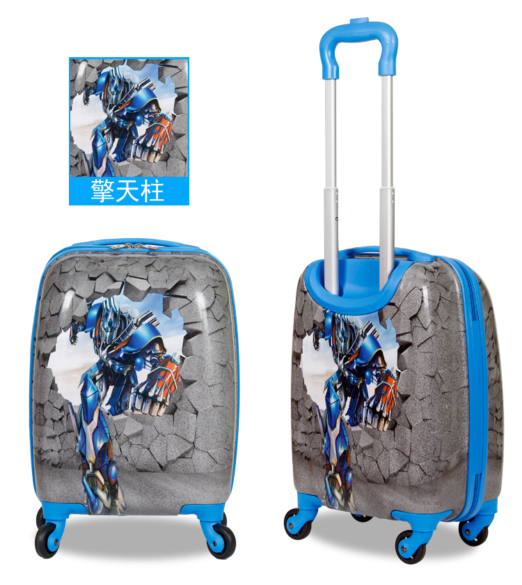 Phim hoạt hình Bumblebee Children Xe đẩy Khủng long trẻ em Hành lý bé trai và bé gái Hộp du lịch Universal Wheel 18 inch Công chúa - Va li vali supreme