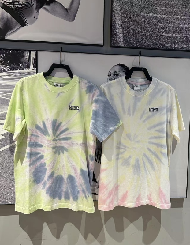 Wenwen Genuine Nike Girls' New Embroidered Logo Tie-Dye Loose Short-Sleeved T-Shirt If0612-100 731