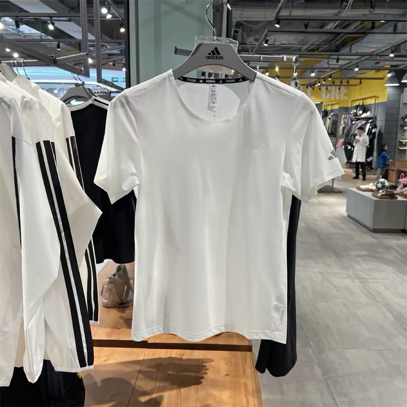 Wenwen Genuine Adidas Girls' New Quick-Drying Breathable Sports Casual Short-Sleeved T-Shirt Jz2205