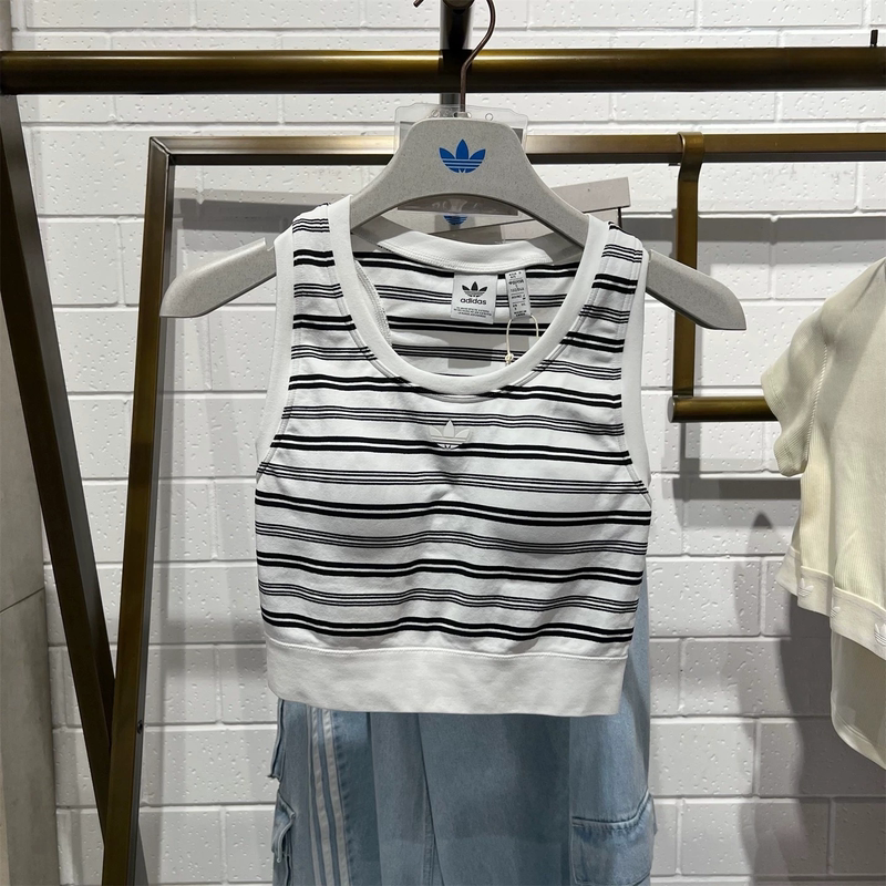 Wenwen Genuine Adidas Adidas Originals Women's New Striped Sleeveless Vest with Chest Pads Ke3722 Wenwen Genuine Adidas Adidas Originals Women's New Striped Sleeveless Vest with Chest Pads Ke3722
