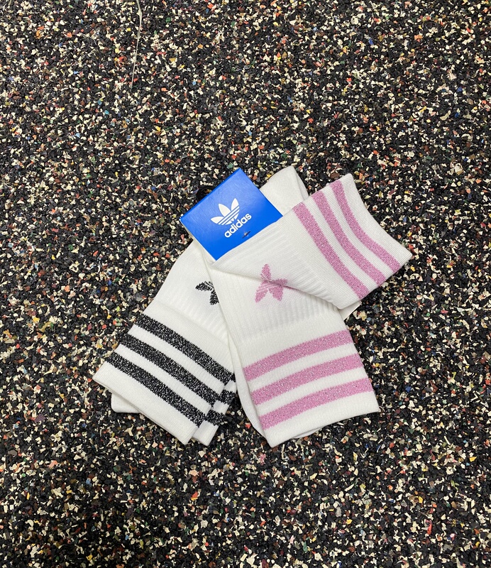 Authentic Adidas Trefoil Mid-Calf Sports Socks for Men and Women, Two Pairs Pack, Hk0301
