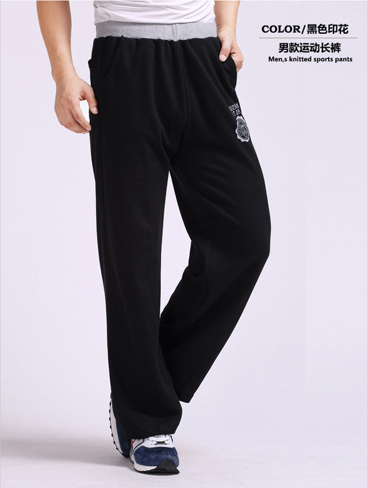 Mùa xuân và mùa thu quần thể thao nam cộng với nhung dày thường mặc quần mỏng thoáng khí quần cotton co giãn thẳng eo quần Quần Wei quần vải nam