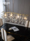 [Xingyu]Creative Crystal Chandelier, French Light Luxury Living Room Pendant Light, Post-Modern Personalized All-Copper Branch Dining Room Lighting