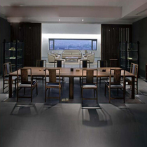 New Chinese style solid wood conference table Modern minimalist office desk Office meeting negotiation table Engineering furniture customization