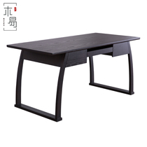  New Chinese style desk Solid wood office desk and chair combination Modern Chinese Zen writing desk painting table Study furniture customization
