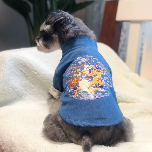 Собачья одежда, маленькая собачья весенняя одежда для кошек, милая собака новогодняя одежда, праздничная плюшевая одежда в китайском стиле