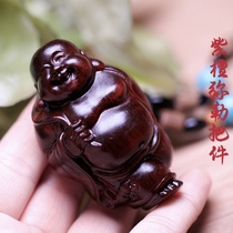 Fine rosewood carved God of Wealth Maitreya Buddha pendant handlebar pieces car pendant carry-on plate play
