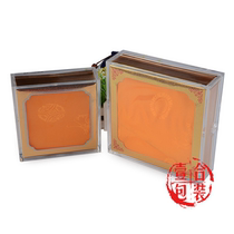  High-end acrylic packaging box with lock Transparent plastic empty box Yellow cardboard Universal tonic American ginseng box