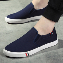 Old Beijing cloth shoes mens 2021 summer new breathable versatile one pedal lazy shoes simple casual canvas shoes