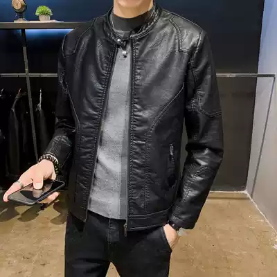 2021 autumn and winter new leather leather jacket men's coat Korean casual high-end youth fashion handsome jacket top