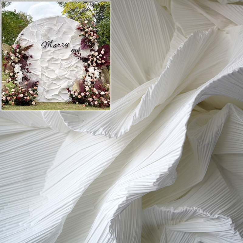 Triple Residence Lifetime Plastic Pressure Folds Creamus Bridal Bridal Background Party Decoration Designer Fabric Photography Background Cloth