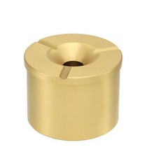 One-piece molding pure copper ashtray with cover creative Nordic light luxury windproof and gray ashtray brass ashtray storage tube