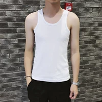 Mùa hè Hàn Quốc nam cổ tròn vest vest cotton cotton không tay áo thể thao bó sát đáy quần màu áo gym