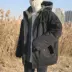 Áo len nam mùa đông dài xu hướng Hàn Quốc áo khoác cotton hip hop 袄 port gió dày bông độn Bông