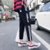 [Giải phóng mặt bằng] quần chín mùa thu quần nam phiên bản Hàn Quốc của xu hướng quần ống rộng quốc dân quần chân nam quần sọc caro Quần tây thường