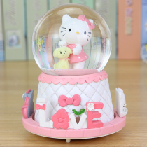 Crystal ball music box snowflake kt automatic snow spinning Sky City girl princess birthday Childrens Day gift