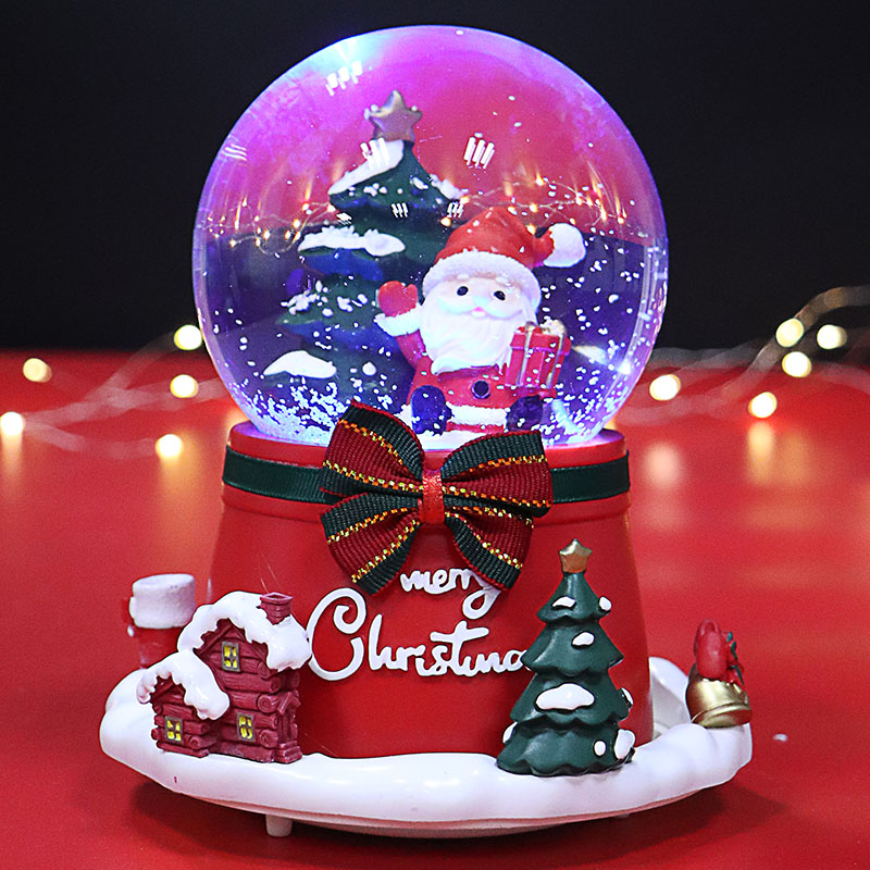 Santa Crystal Ball Snowflake Music Box Boys and Girls Children's Birthday Christmas Eve Music Box Children's Day Gift