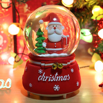 Christmas Crystal Ball Music Box Snowflake Music Box Rotating Snow Voice Control Princess Elderly Children Christmas Gifts
