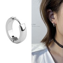 12mm curved earrings steel color Japanese and Korean men and women earrings gift trend titanium steel stud 2021 New Tide men