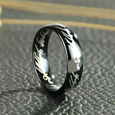 Black Lord of the Rings domineering ring men Korean version of titanium steel ring ring jewelry personality hipster couples men and women ring gifts