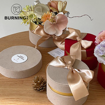 Beiying mini round small gift box suede box Christmas transparent gift box perpetual flower gift packaging