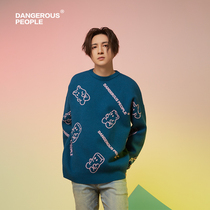 Dangerouspeople Xue Zhiqian dsp full printing paper Wombat jacquard sweater personality couple sweater