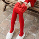 Bride's Wedding Festive Red Tights, Warm Pants for Women in Their Zodiac Year, Autumn and Winter Fleece-Lined Thick Leggings for Outerwear