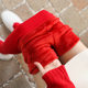 Bride's Wedding Festive Red Tights, Warm Pants for Women in Their Zodiac Year, Autumn and Winter Fleece-Lined Thick Leggings for Outerwear