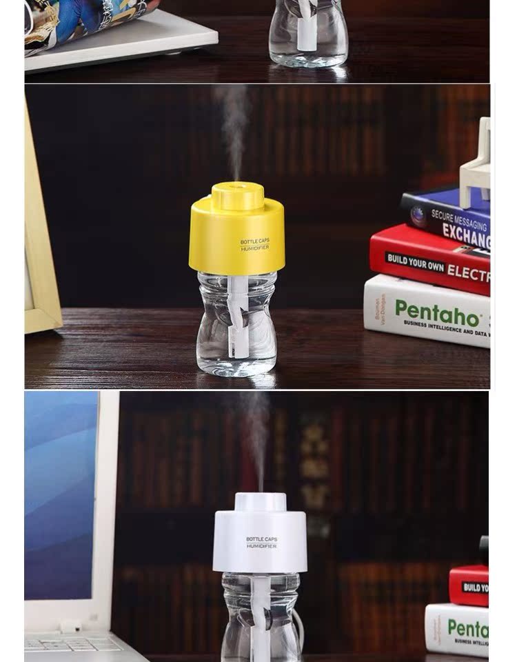 máy tạo độ ẩm xiaomi deerma 2017 mới nóng thế hệ thứ hai đèn ngủ nắp chai độ ẩm Creative USB mini chai nước độ ẩm phiên bản dạ quang - Máy giữ ẩm may tao am