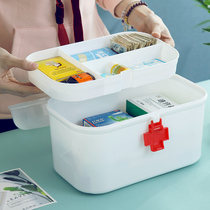 Medicine box household red multi-layer size children baby medicine box storage box visit medical first aid kit Japan