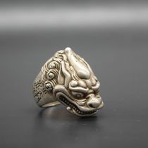 Antiques and Miscellaneous Collections Antique Imitation Silver Rings Unicorn Rings Crafts Copper Rings