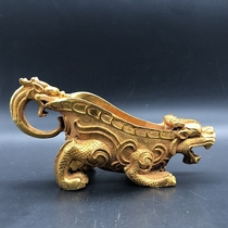 Antique antique miscellaneous collection antique Qianlong year gilt faucet wine glass special price