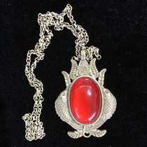 Antique miscellaneous collection antique Qing Dynasty Qianlong year Pisces pendant with chain special price