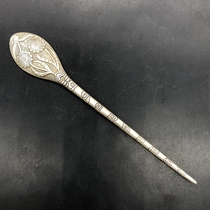 Antiques miscellaneous collections antique imitation silver hairpins carved hairpins hairpins handicrafts film and television props