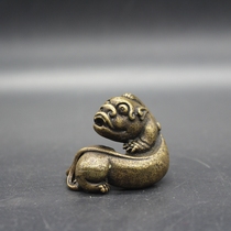 Antiques miscellaneous collections antique pure copper Pixiu ornaments handicrafts home ornaments